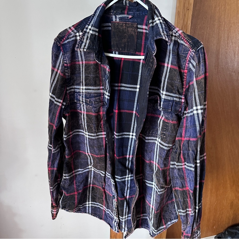 Plaid Button-Up Shirt